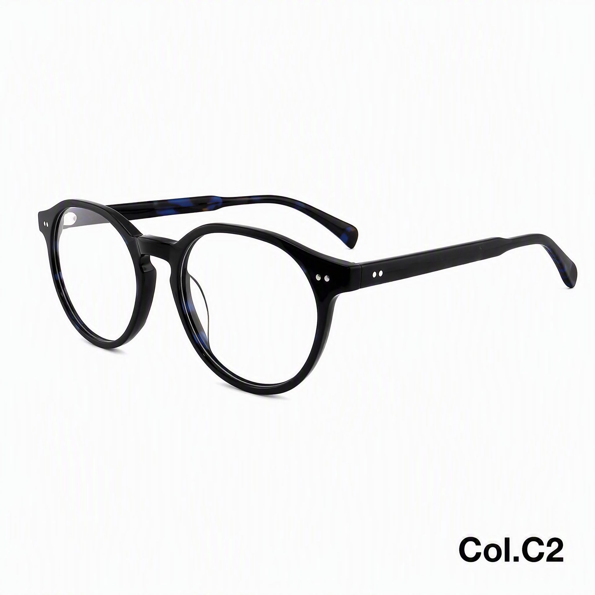 Classic Rivet Round Acetic Eyeglass Frame ‒ Jirui Optical