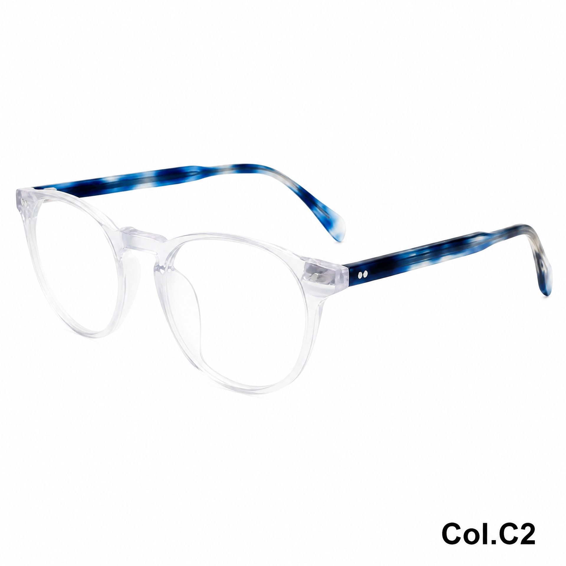 Vintage Rivet Round Acetic Eyeglass Frame ‒ Jirui Optical