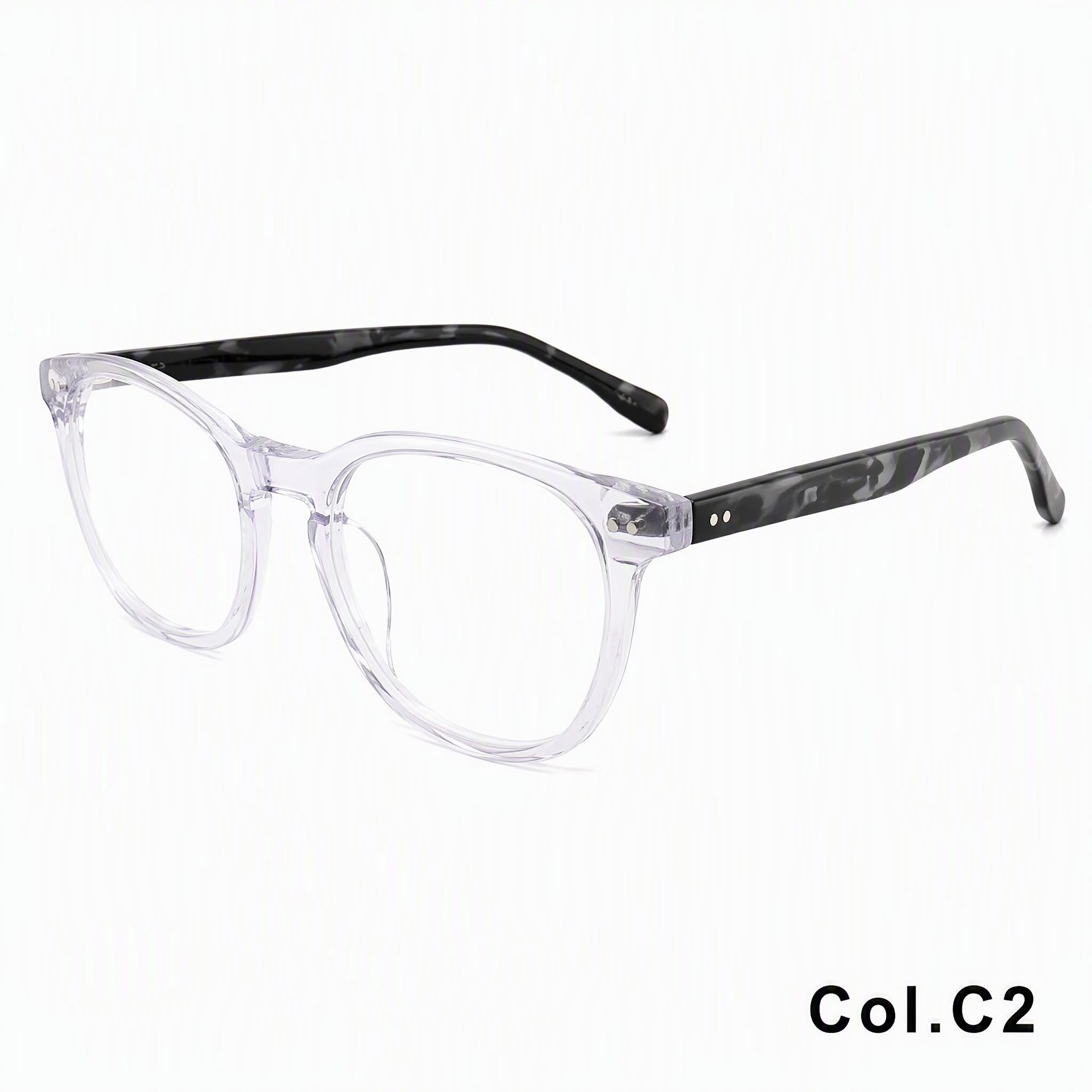 Rivet Vintage Square Round Acetic Acid Frame ‒ Jirui Optical