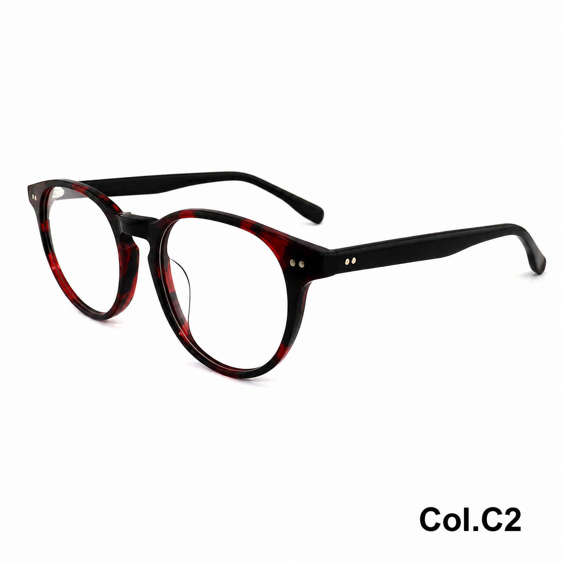 Classic Academy Rivet Round Acetic Acid Frame ‒ Jirui Optical
