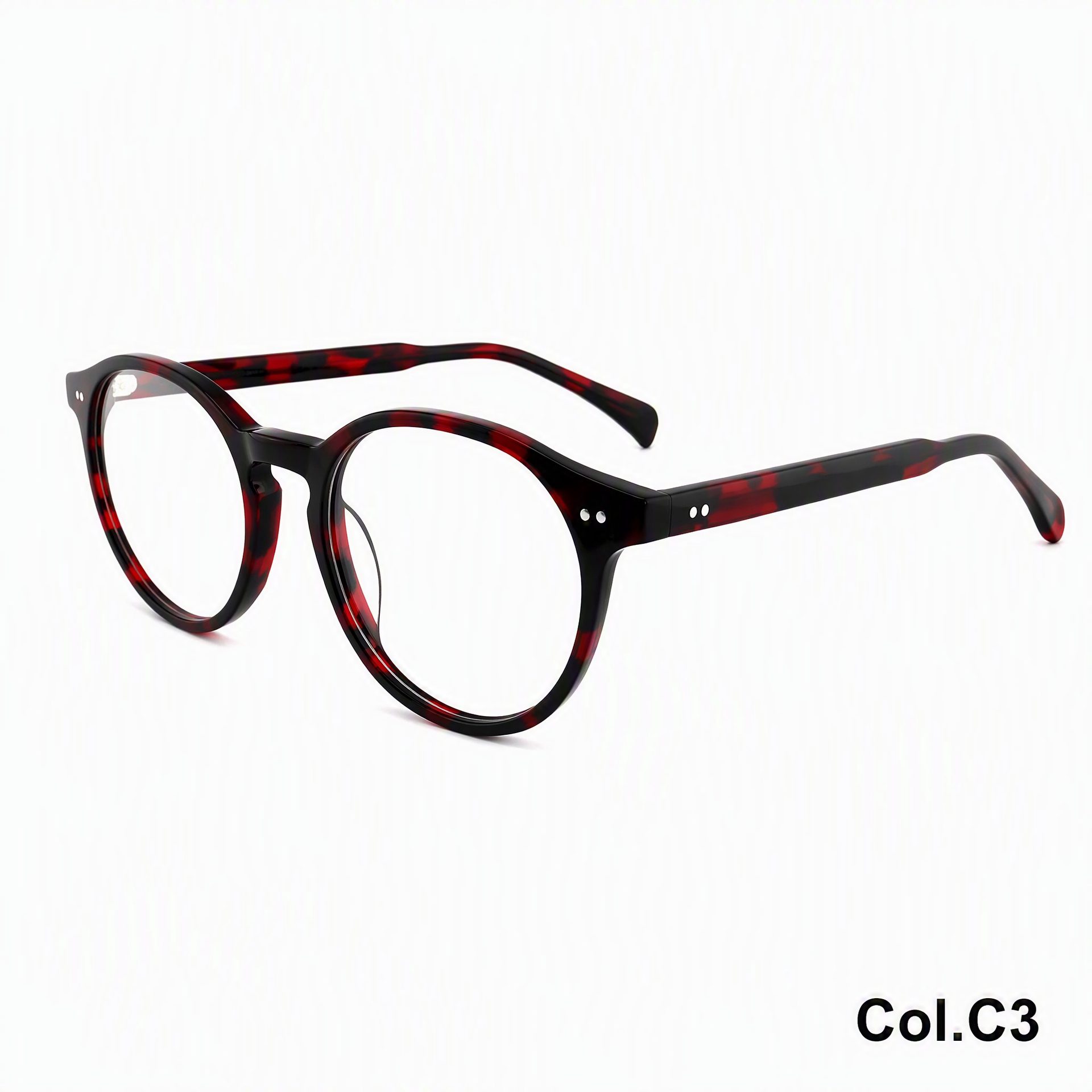 Classic Rivet Round Acetic Eyeglass Frame ‒ Jirui Optical