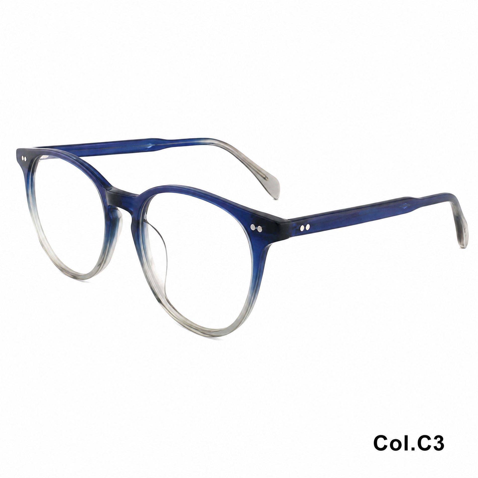 Academy Vintage Rivets Elliptical Acetic Eyeglass Frame ‒ Jirui Optical