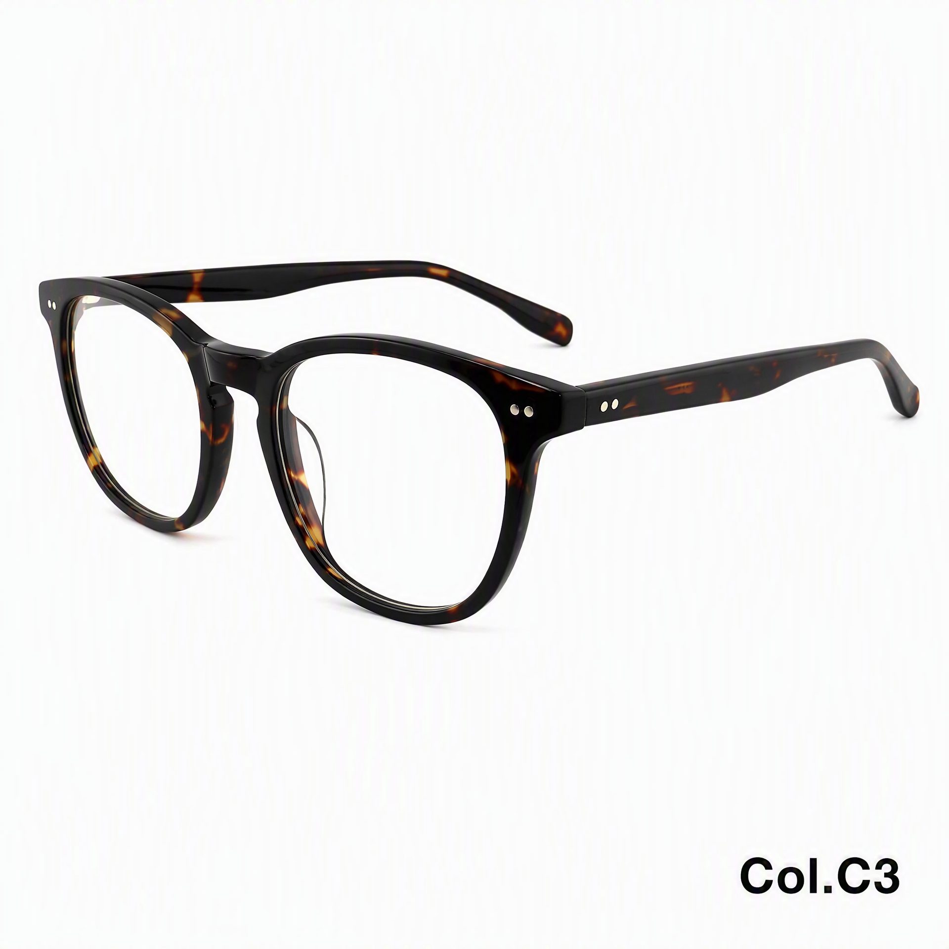 Rivet Vintage Square Round Acetic Acid Frame ‒ Jirui Optical