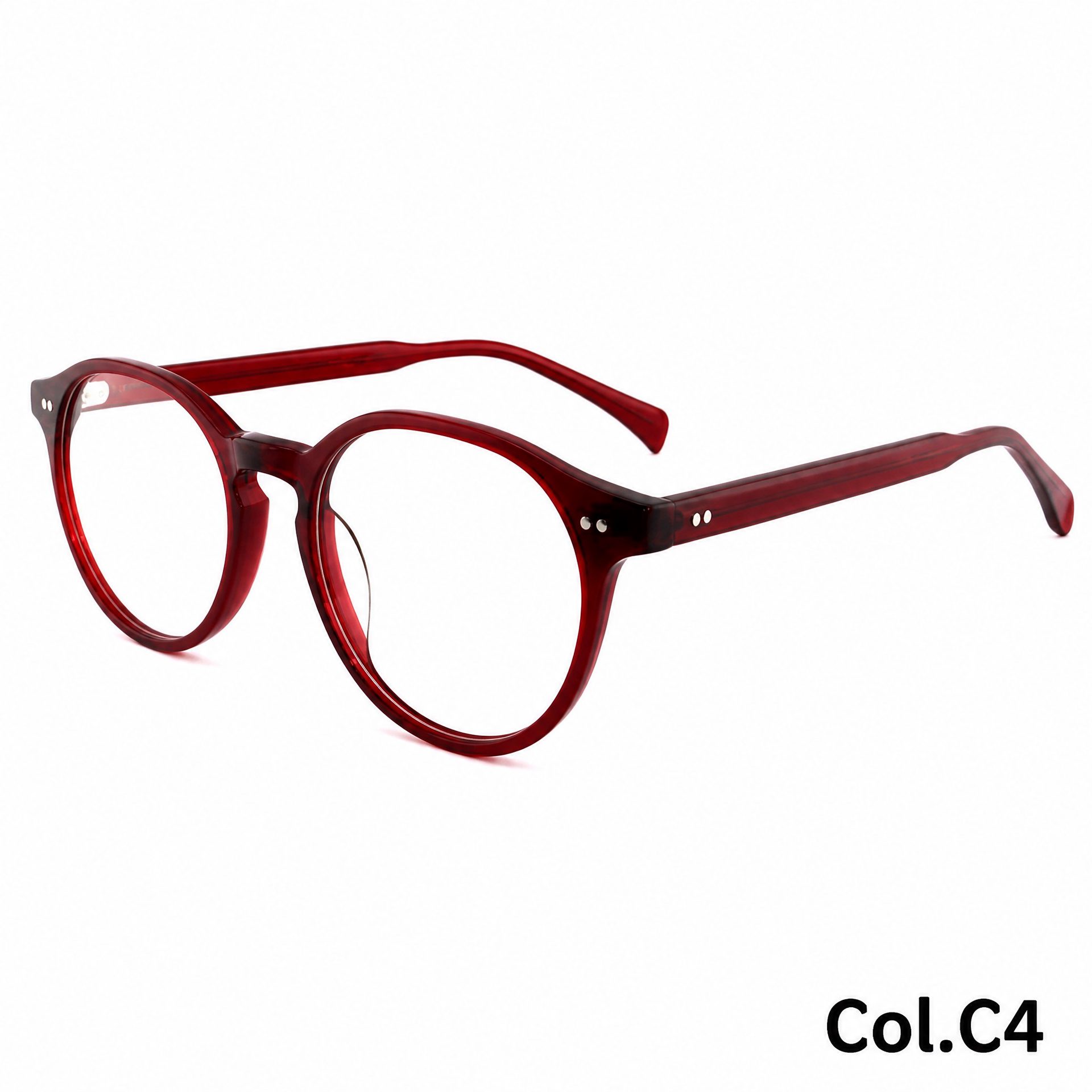 Classic Rivet Round Acetic Eyeglass Frame ‒ Jirui Optical