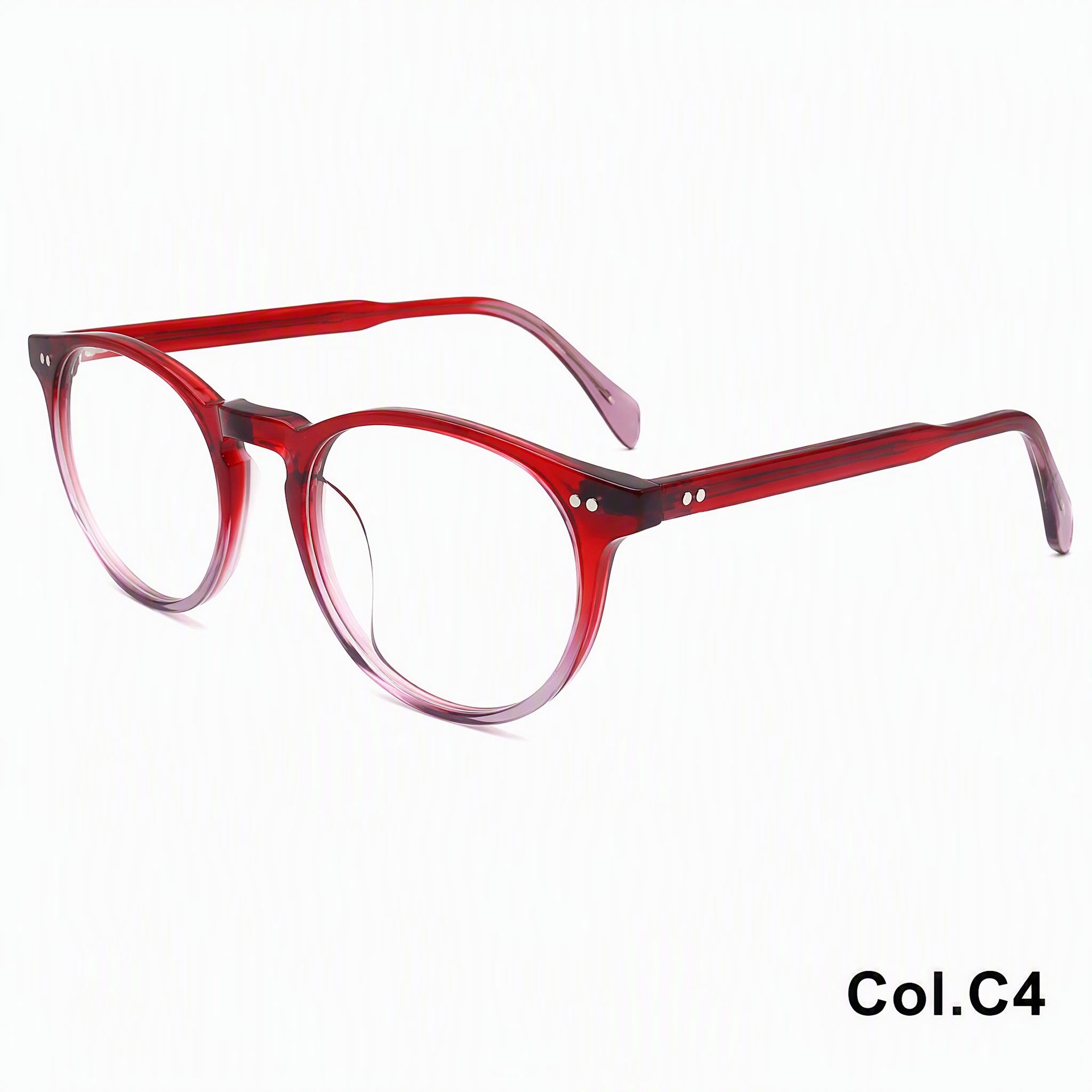 Vintage Rivet Round Acetic Eyeglass Frame ‒ Jirui Optical