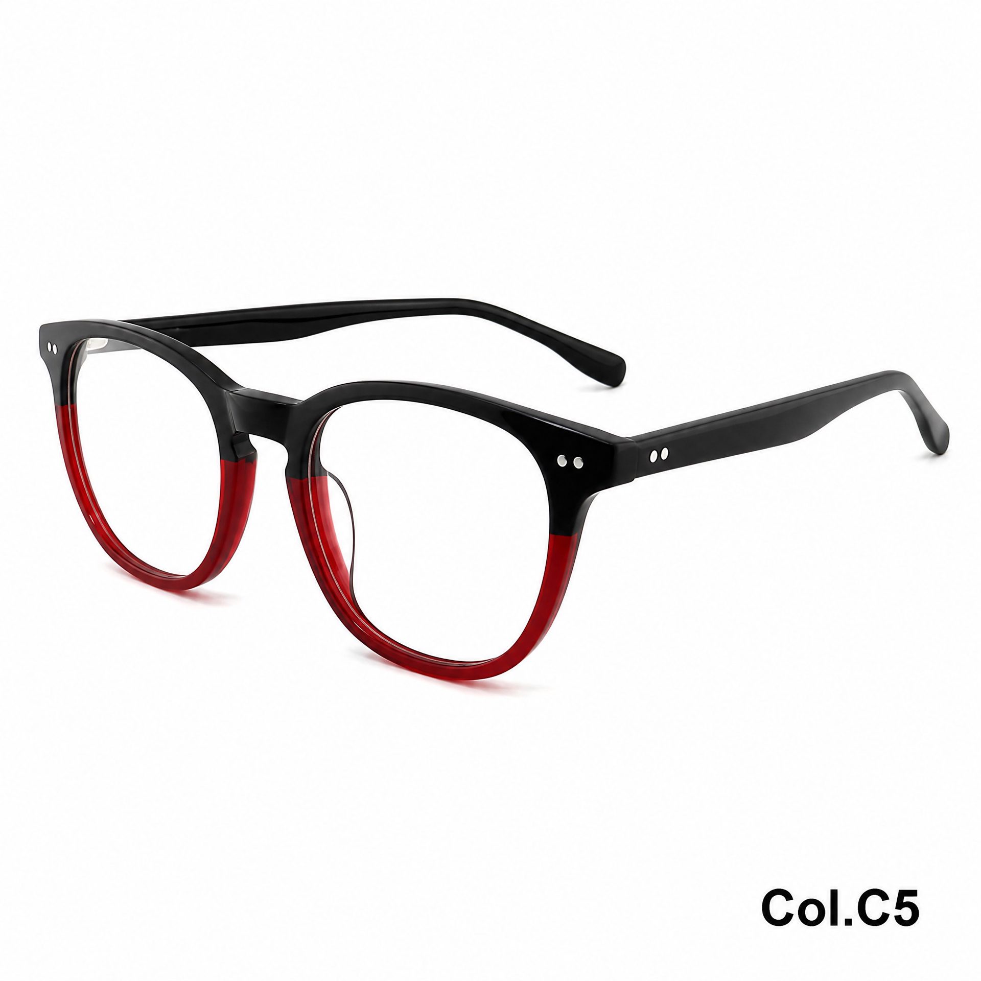 Rivet Vintage Square Round Acetic Acid Frame ‒ Jirui Optical