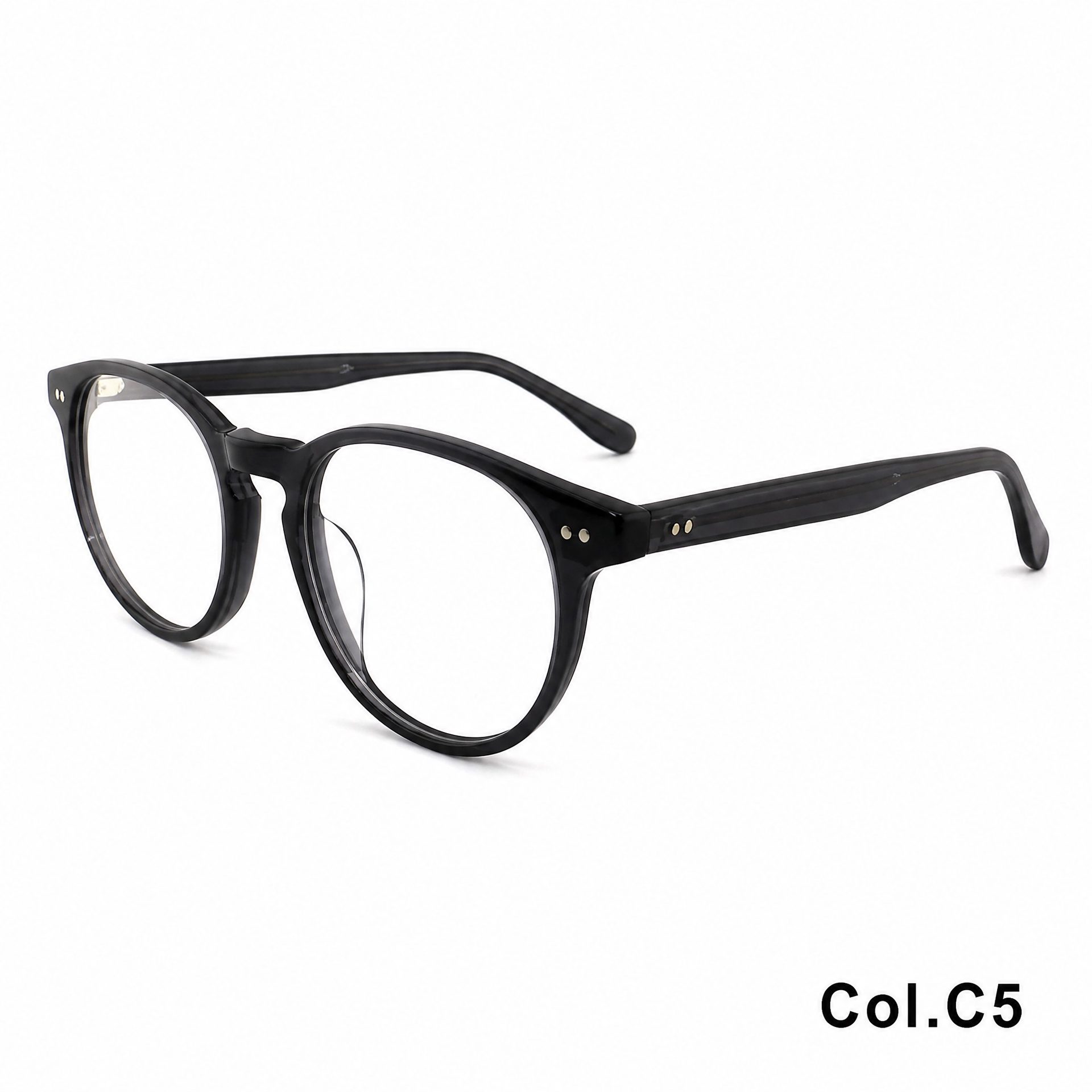 Classic Academy Rivet Round Acetic Acid Frame ‒ Jirui Optical